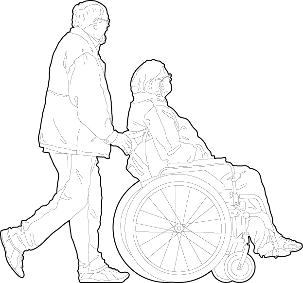 People using a wheelchair 2d people