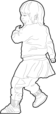 Drawing of a kid running vector persons